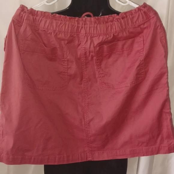 Croft & Barrow Watermelon Tie Waist Skirt, Size PL, side pockets, 18" long - Picture 3 of 10